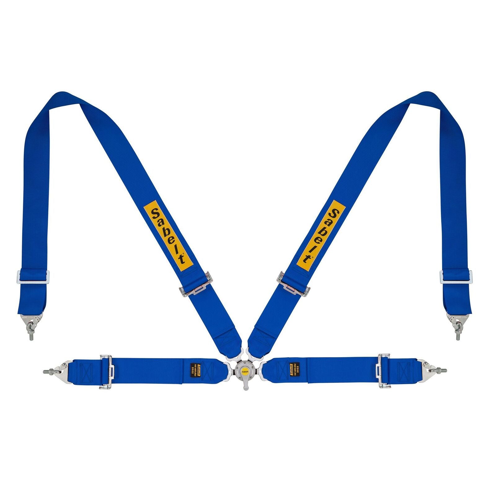 Sabelt 4-Point Steel Harness – 3" Shoulder / Lap Belts (Pull-Up) - BLUE