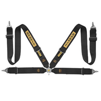 Sabelt 4-Point Steel Series Harness – 3" Shoulder / Lap Belts - BLACK