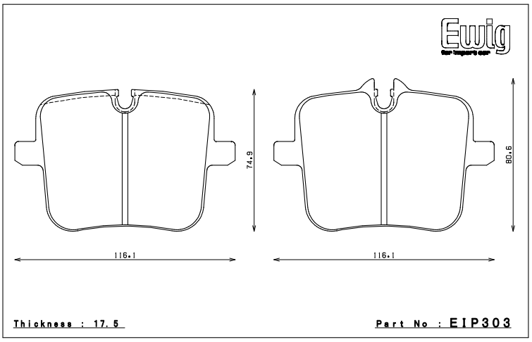 Endless Brake Pad Set EIP303 MX72