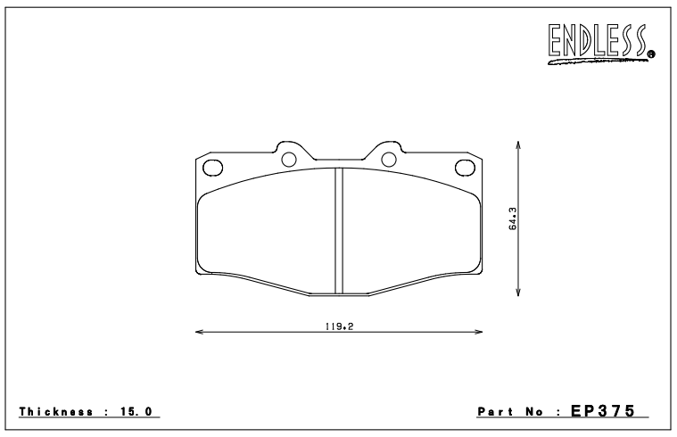 Endless Brake Pad Set EP375 MX72