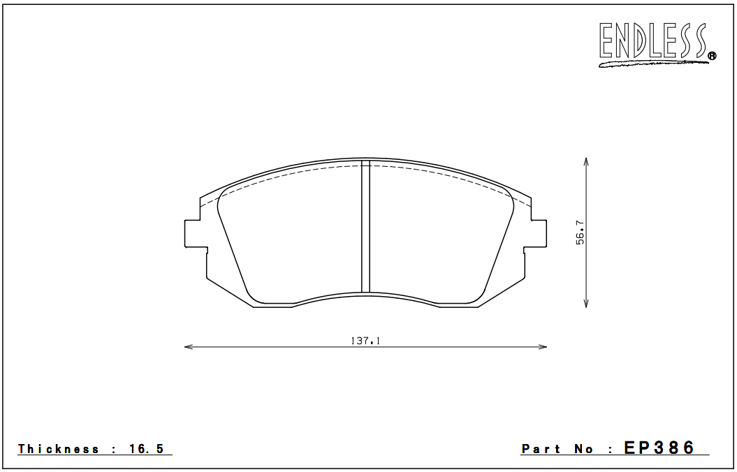 Endless Brake Pad Set EP386 N84M
