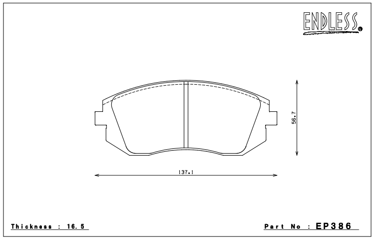 Endless Brake Pad Set EP386 PC35