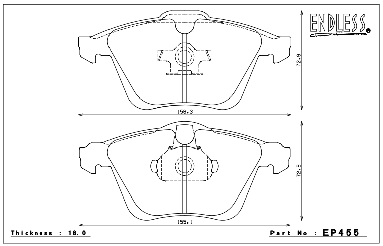 Endless Brake Pad Set EP455 PC35