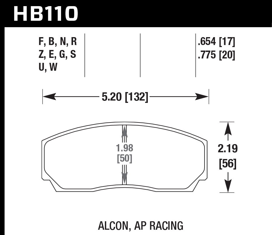 Hawk Brake Pad Set HB110U.775 DTC-70