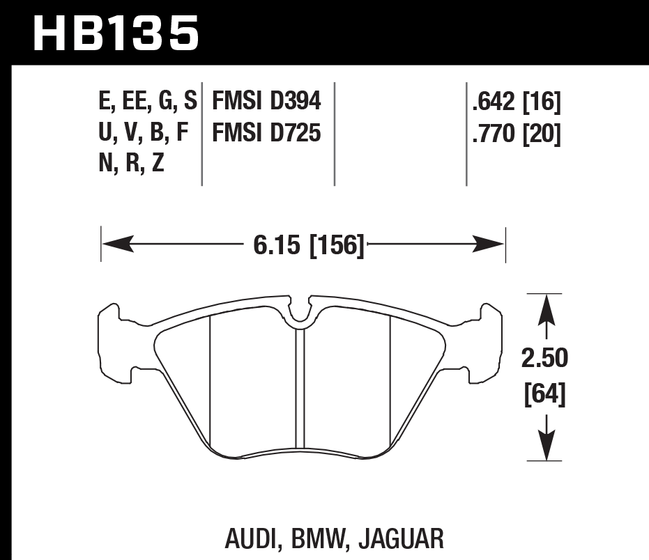 Hawk Brake Pad Set HB135Z.770 Performance Ceramic