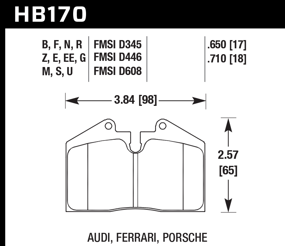 Hawk Brake Pad Set HB170G.650 DTC-60