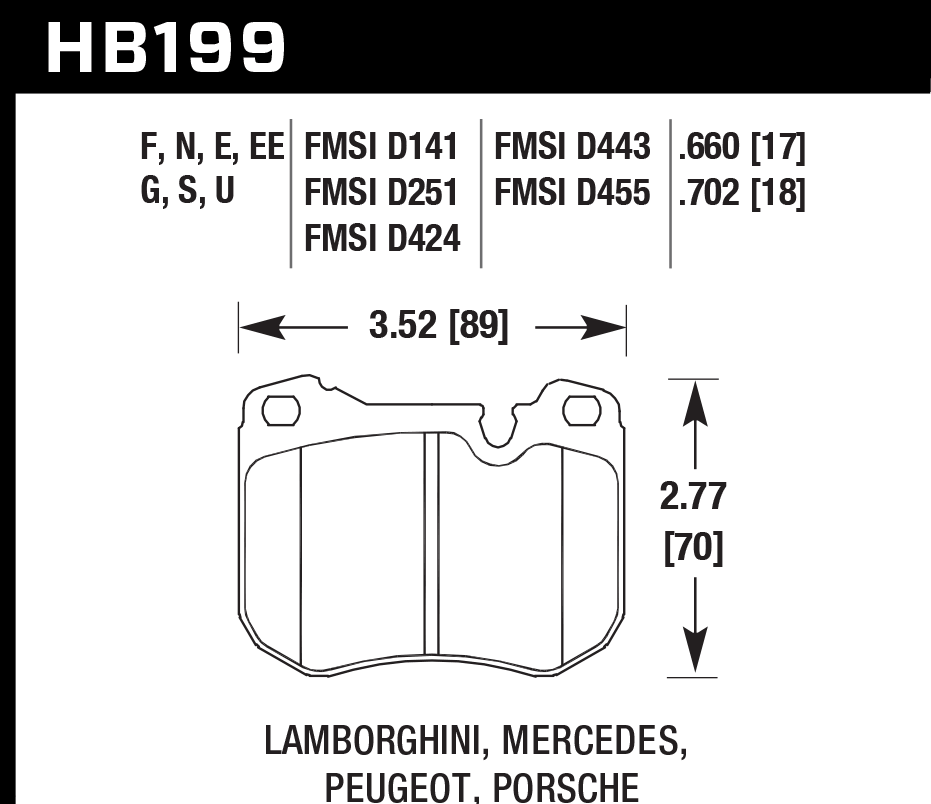 Hawk Brake Pad Set HB199S.702 HT-10