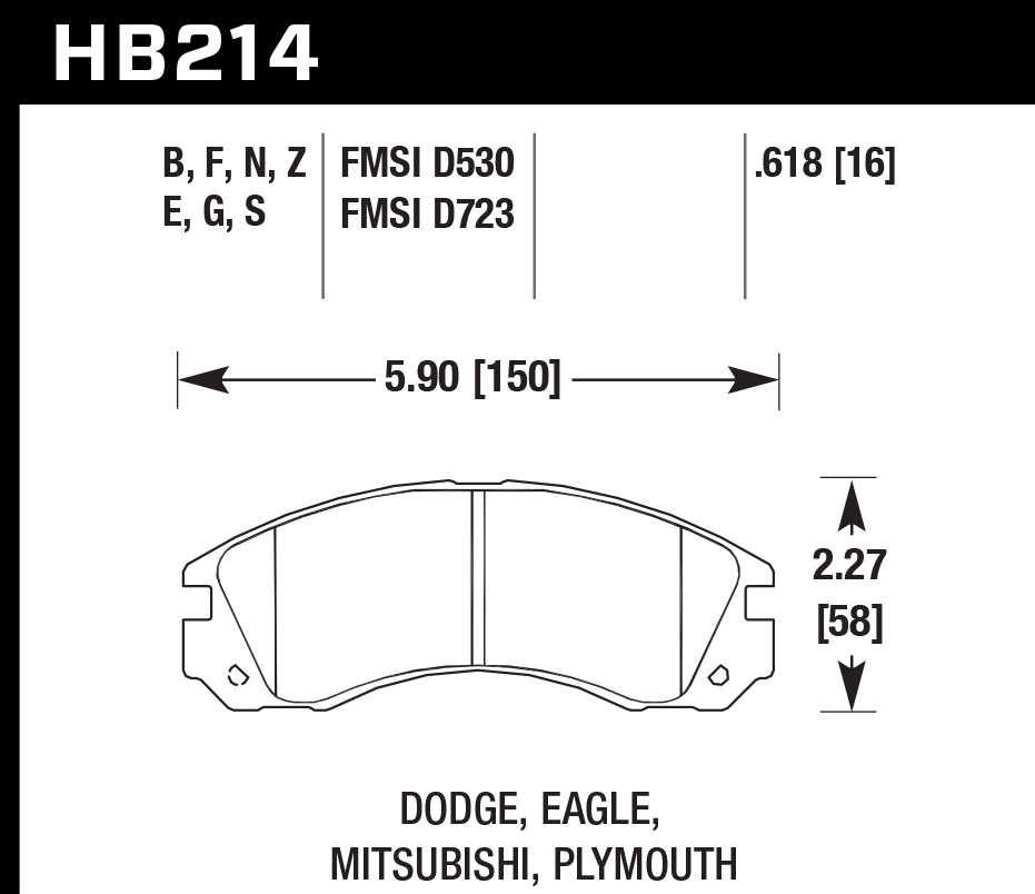 Hawk Brake Pad Set HB214Z.618 Performance Ceramic