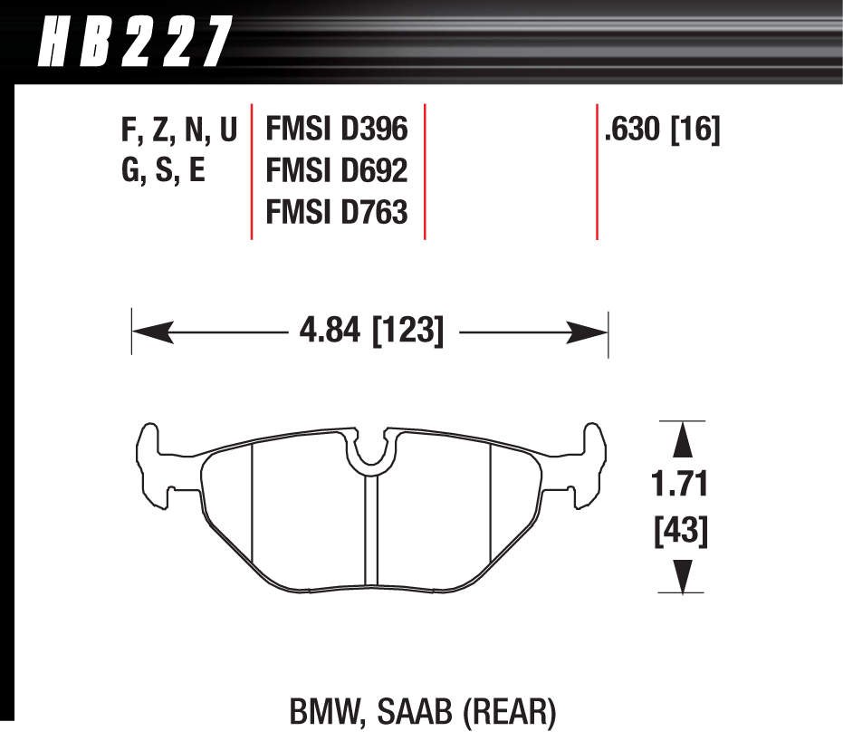 Hawk Brake Pad Set HB227Z.630 Performance Ceramic