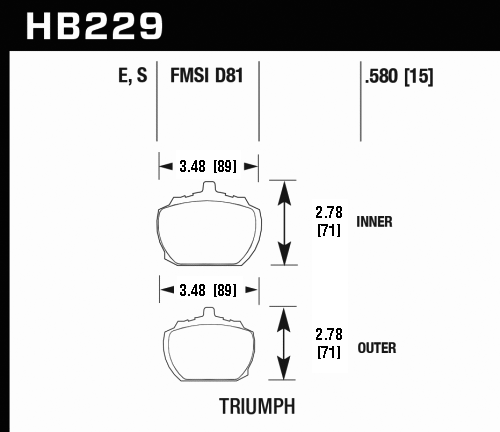 Hawk Brake Pad Set HB229S.580 HT-10