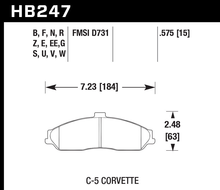 Hawk Brake Pad Set HB247Z.575 Performance Ceramic