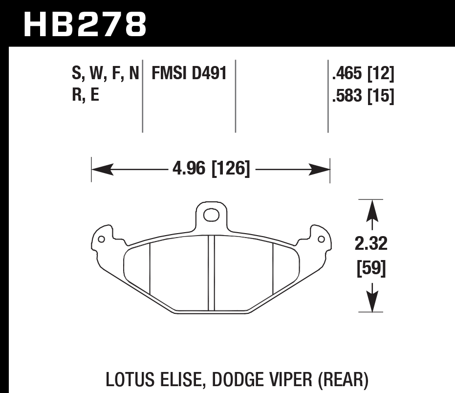 Hawk Brake Pad Set HB278E.465 Blue
