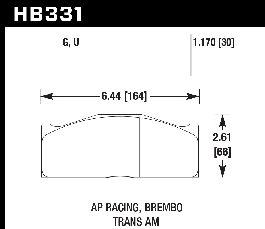 Hawk Brake Pad Set HB331U1.170 DTC-70