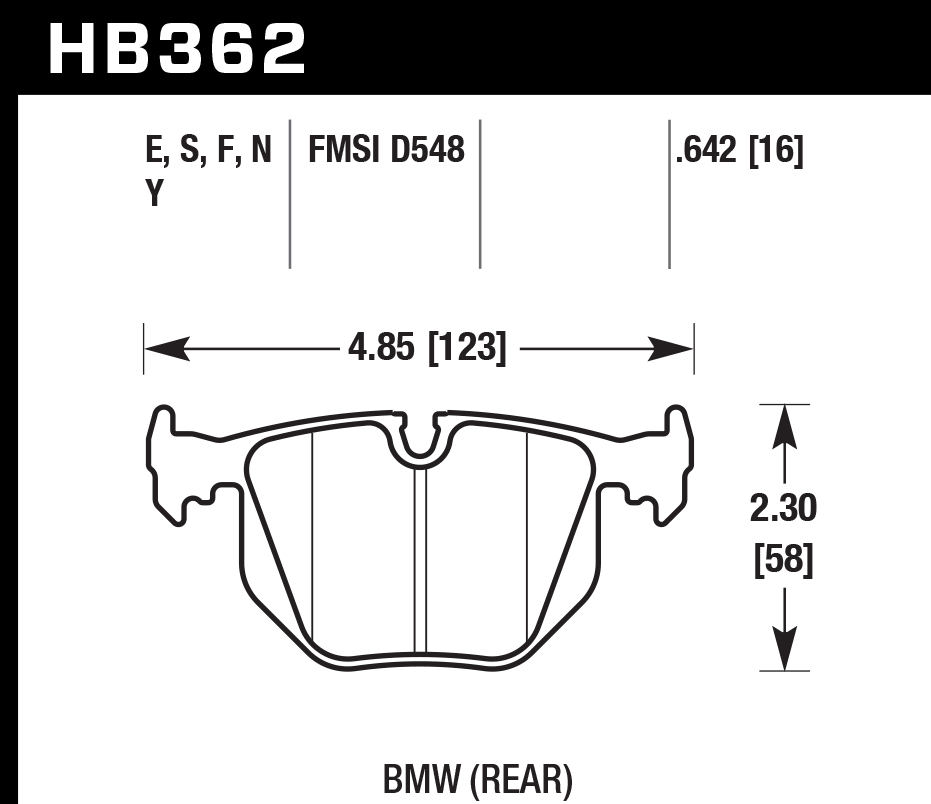 Hawk Brake Pad Set HB362S.642 HT-10