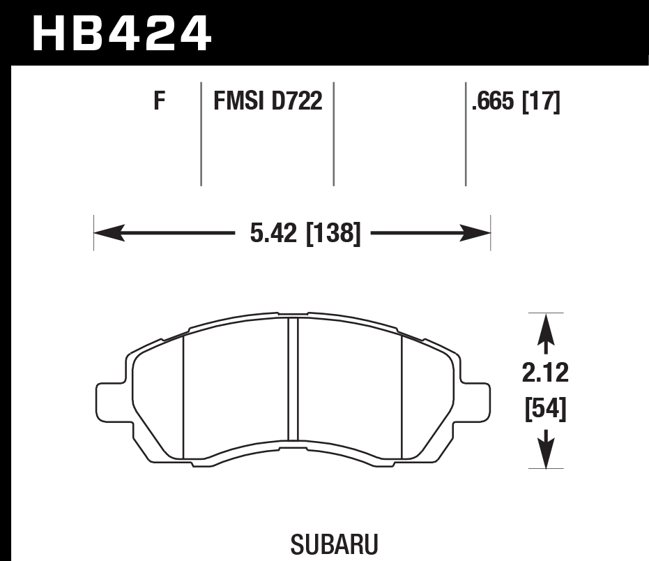 Hawk Brake Pad Set HB424F.665 HPS