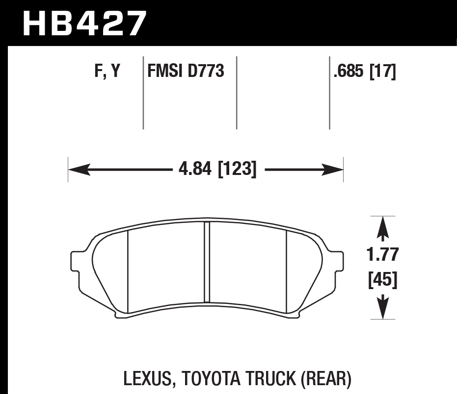 Hawk Brake Pad Set HB427F.685 HPS