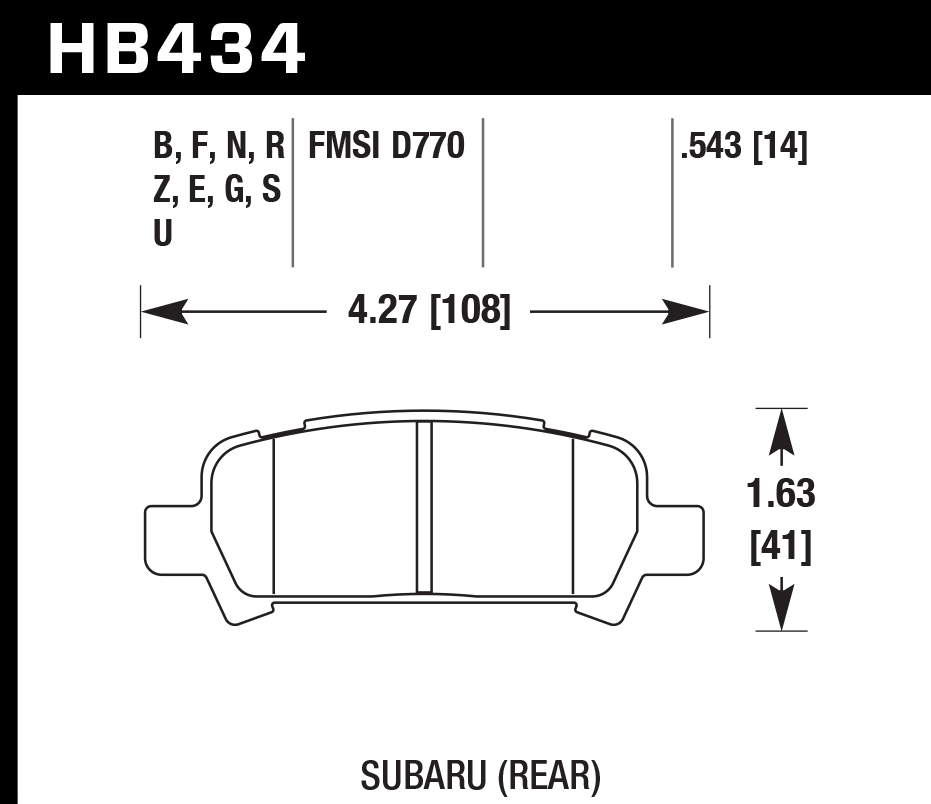 Hawk Brake Pad Set HB434F.543 HPS