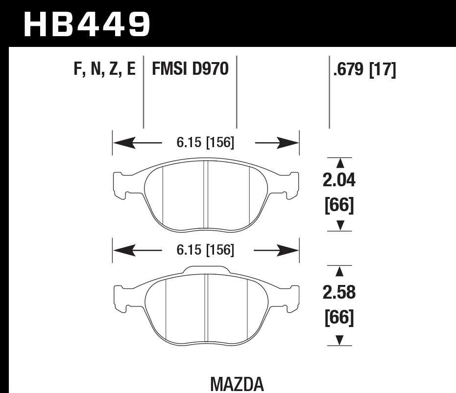Hawk Brake Pad Set HB449Z.679 Performance Ceramic