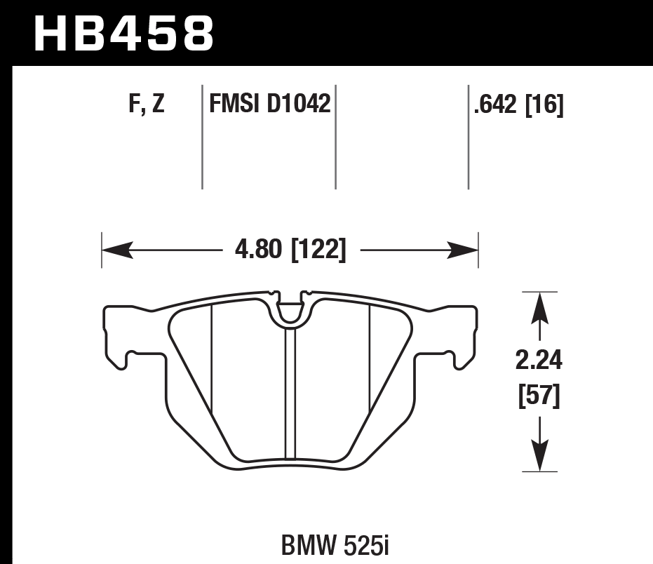Hawk Brake Pad Set HB458Z.642 Performance Ceramic