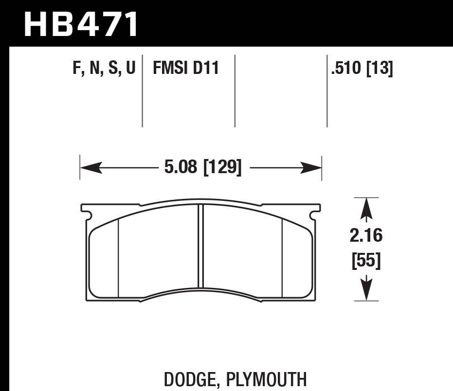 Hawk Brake Pad Set HB471F.510 HPS