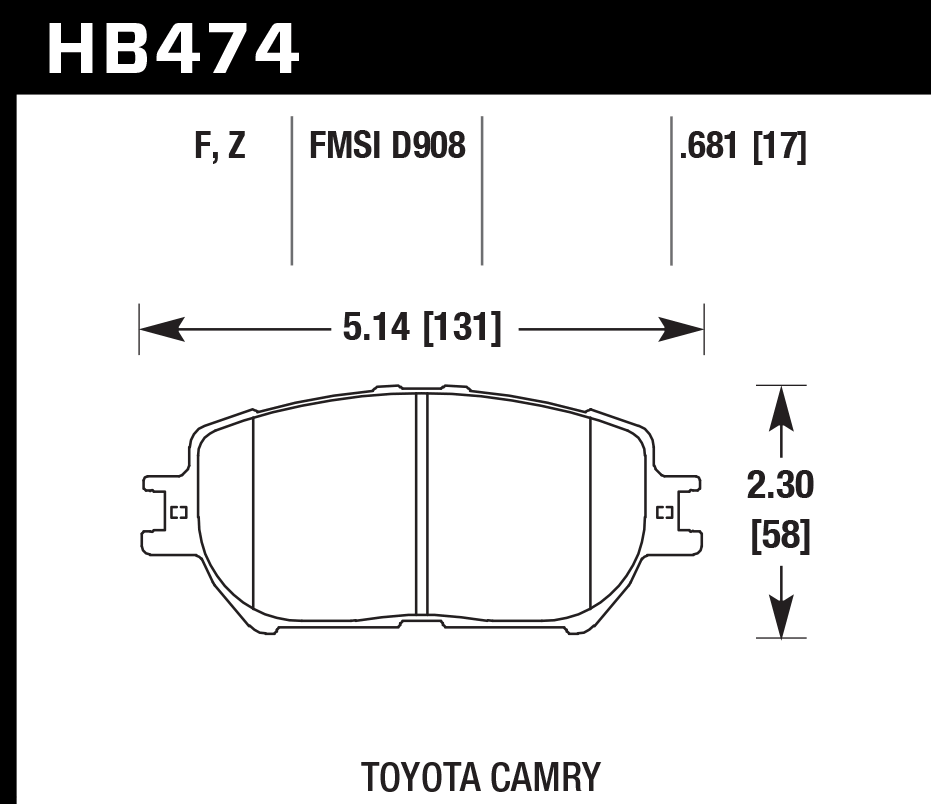 Hawk Brake Pad Set HB474Z.764 Performance Ceramic