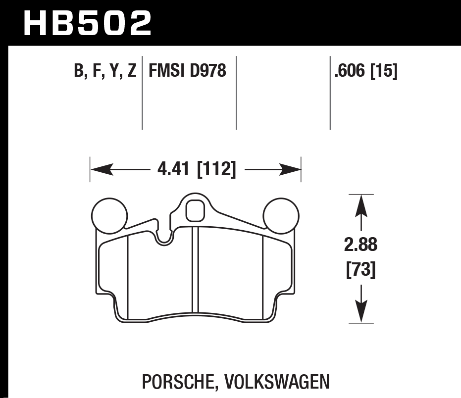 Hawk Brake Pad Set HB502Z.606 Performance Ceramic