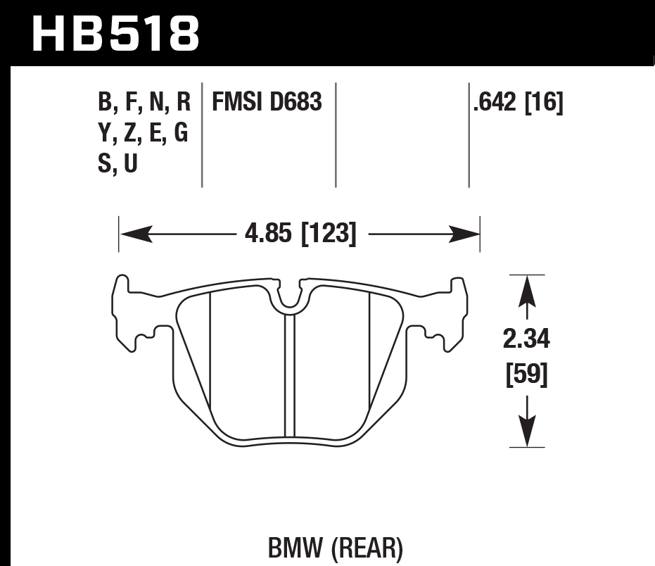 Hawk Brake Pad Set HB518Z.642 Performance Ceramic