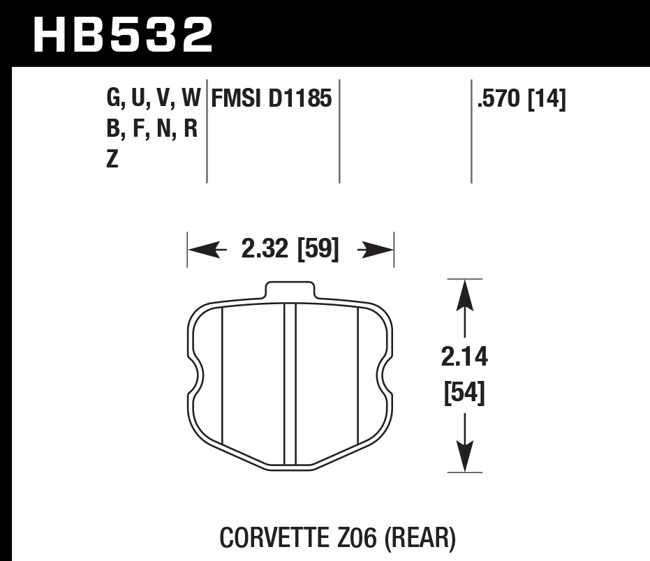 Hawk Brake Pad Set HB532U.570 DTC-70