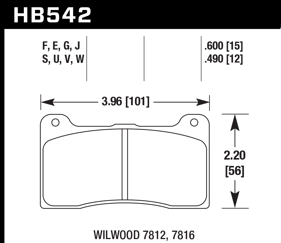Hawk Brake Pad Set HB542G.600 DTC-60