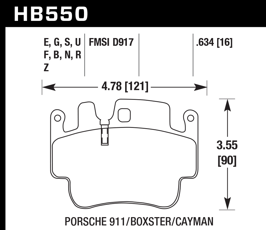 Hawk Brake Pad Set HB550Z.634 Performance Ceramic