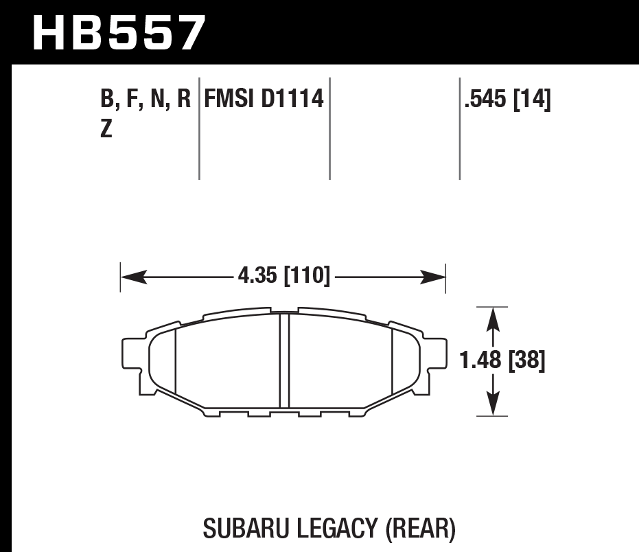 Hawk Brake Pad Set HB557Z.545 Performance Ceramic
