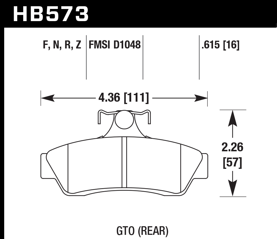 Hawk Brake Pad Set HB573Z.615 Performance Ceramic