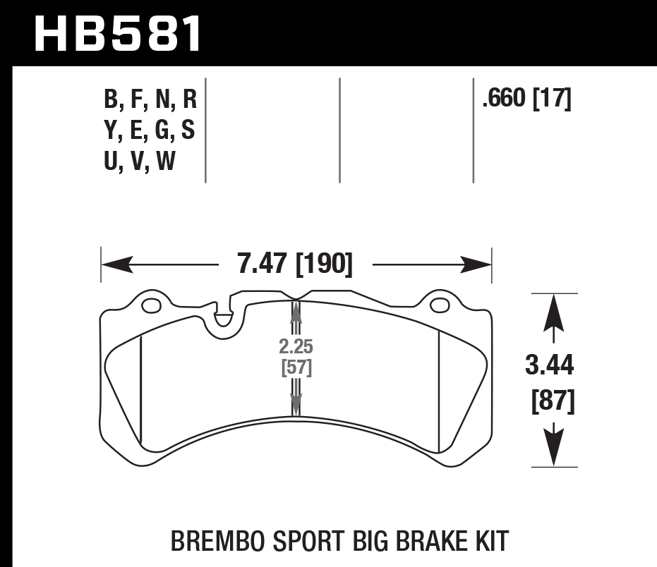 Hawk Brake Pad Set HB581G.660 DTC-60