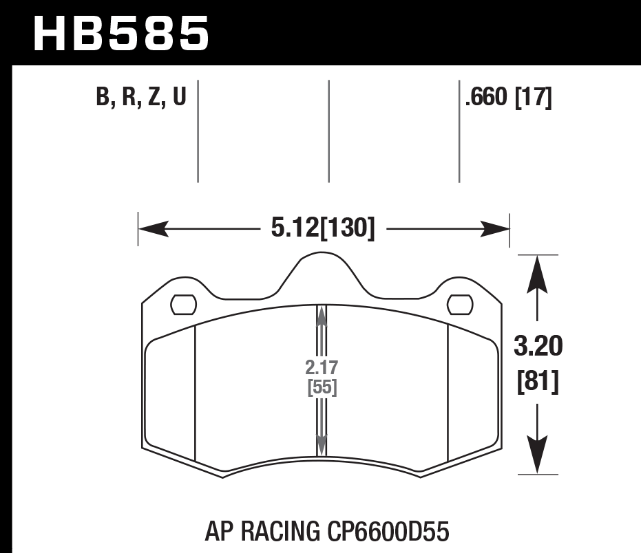 Hawk Brake Pad Set HB585Z.660 Performance Ceramic