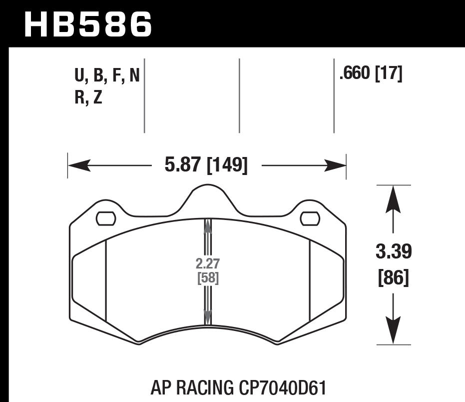 Hawk Brake Pad Set HB586Z.660 Performance Ceramic