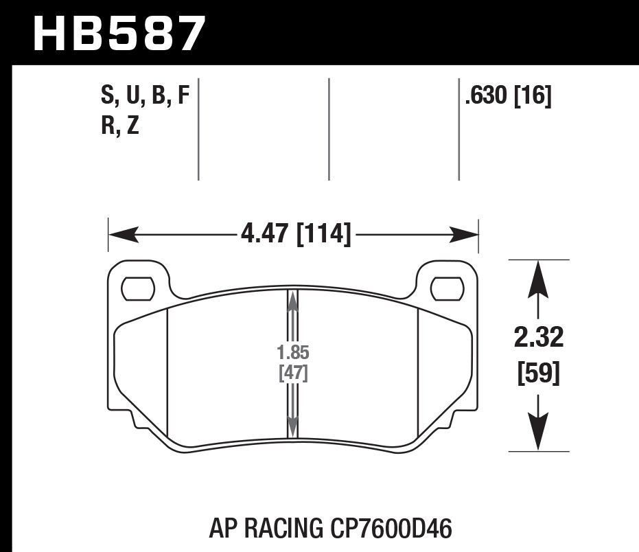 Hawk Brake Pad Set HB587U.630 DTC-70