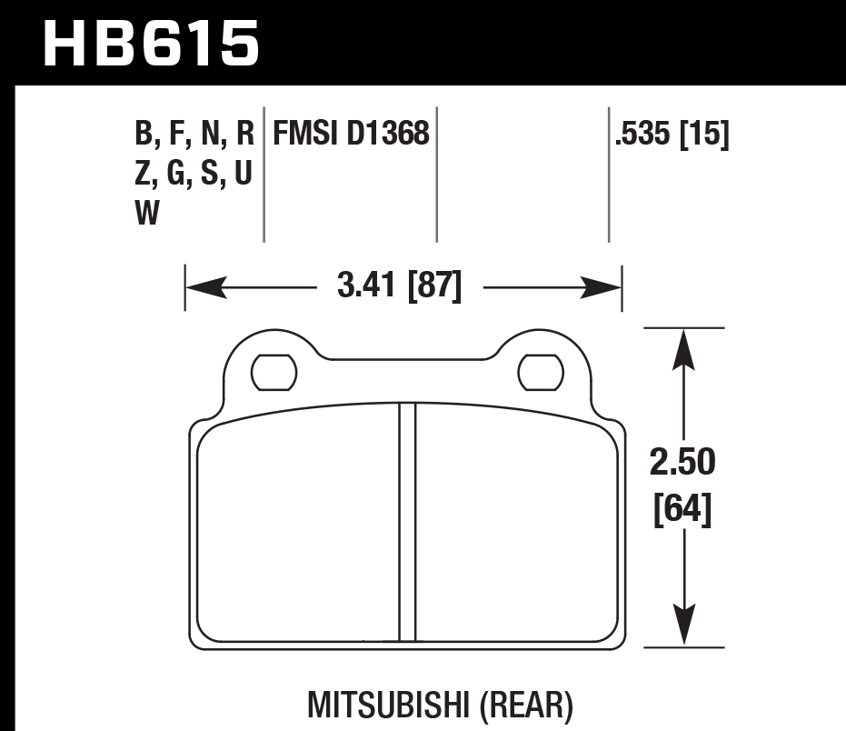 Hawk Brake Pad Set HB615Z.535 Perfromance Ceramic