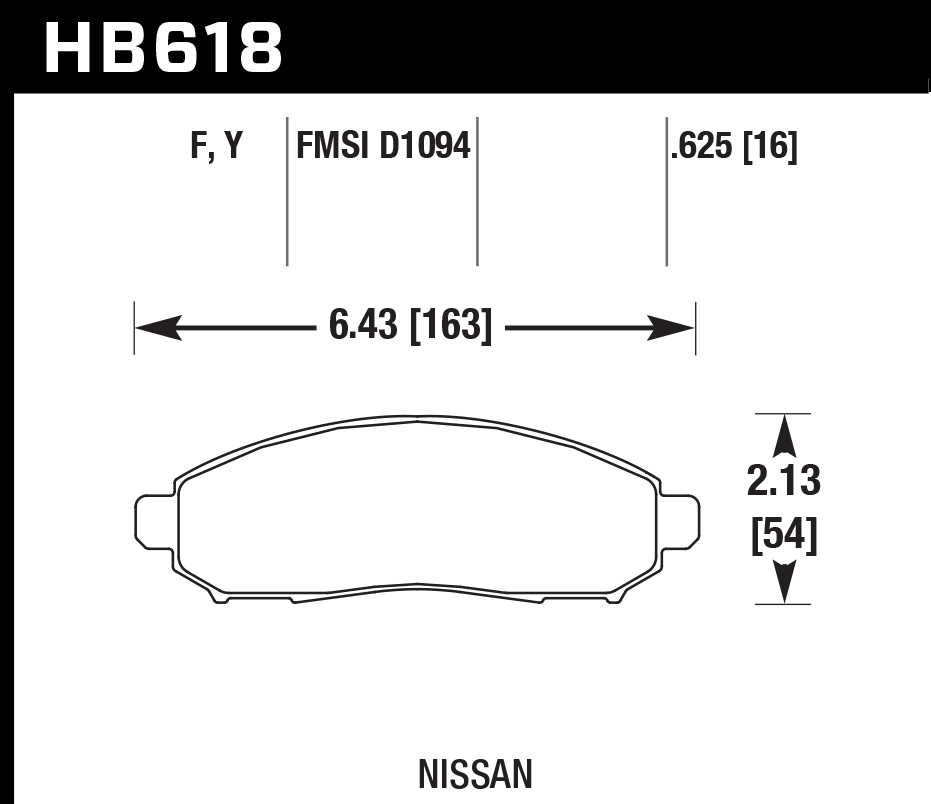 Hawk Brake Pad Set HB618Y.625 LTS