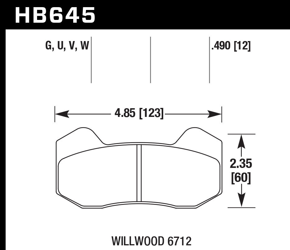 Hawk Brake Pad Set HB645G.490 DTC-60