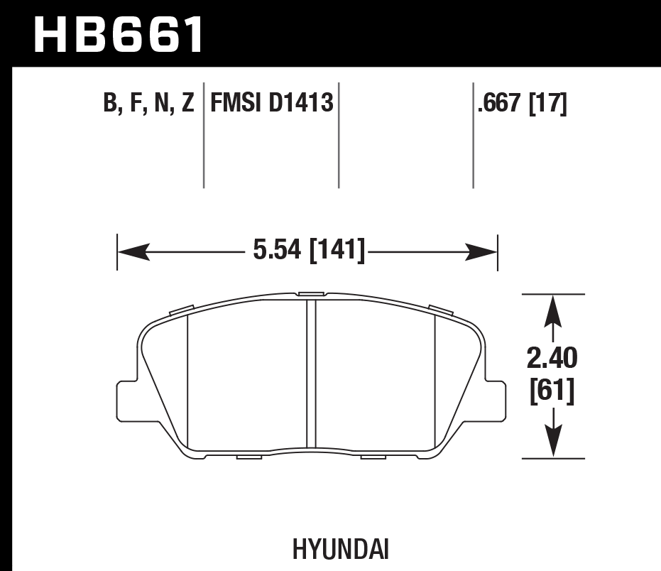 Hawk Brake Pad Set HB661Z.667 Performance Ceramic
