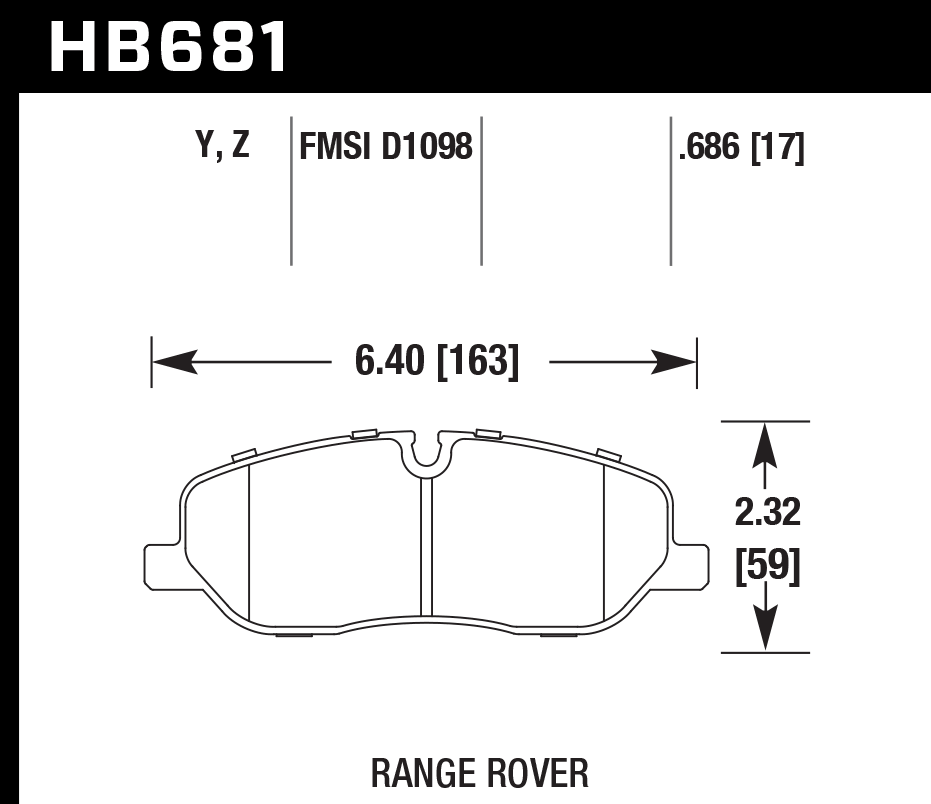 Hawk Brake Pad Set HB681Z.686 Performance Ceramic