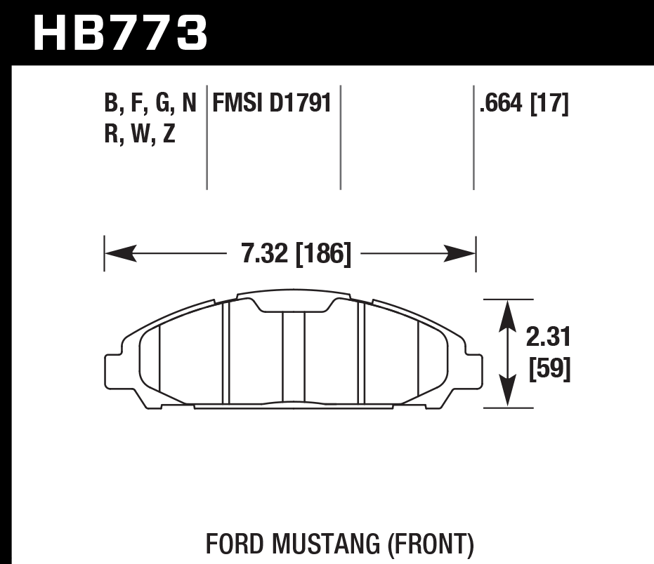 Hawk Brake Pad Set HB773Z.664 Performance Ceramic