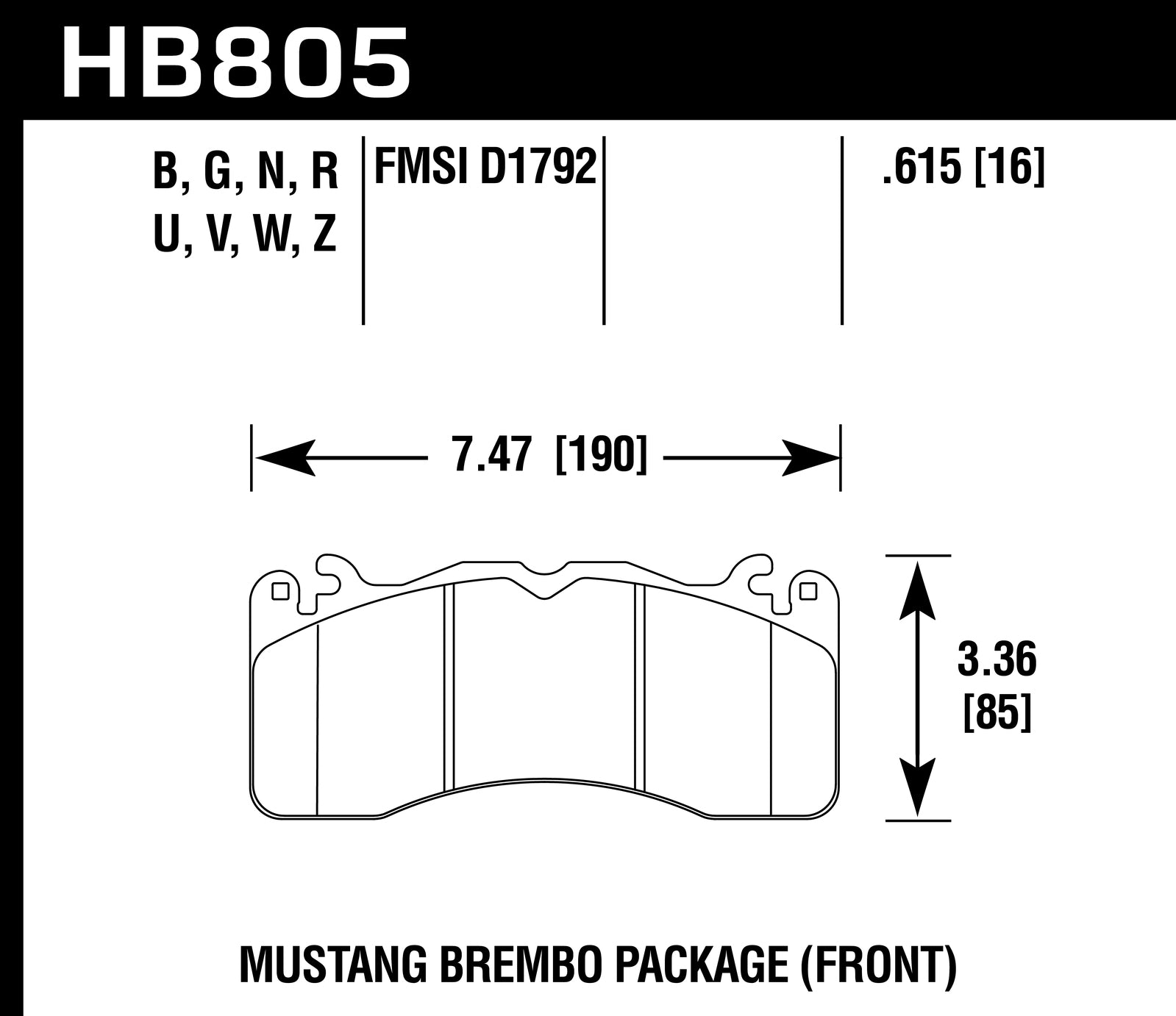 Hawk Brake Pad Set HB805Z.615 Performance Ceramic