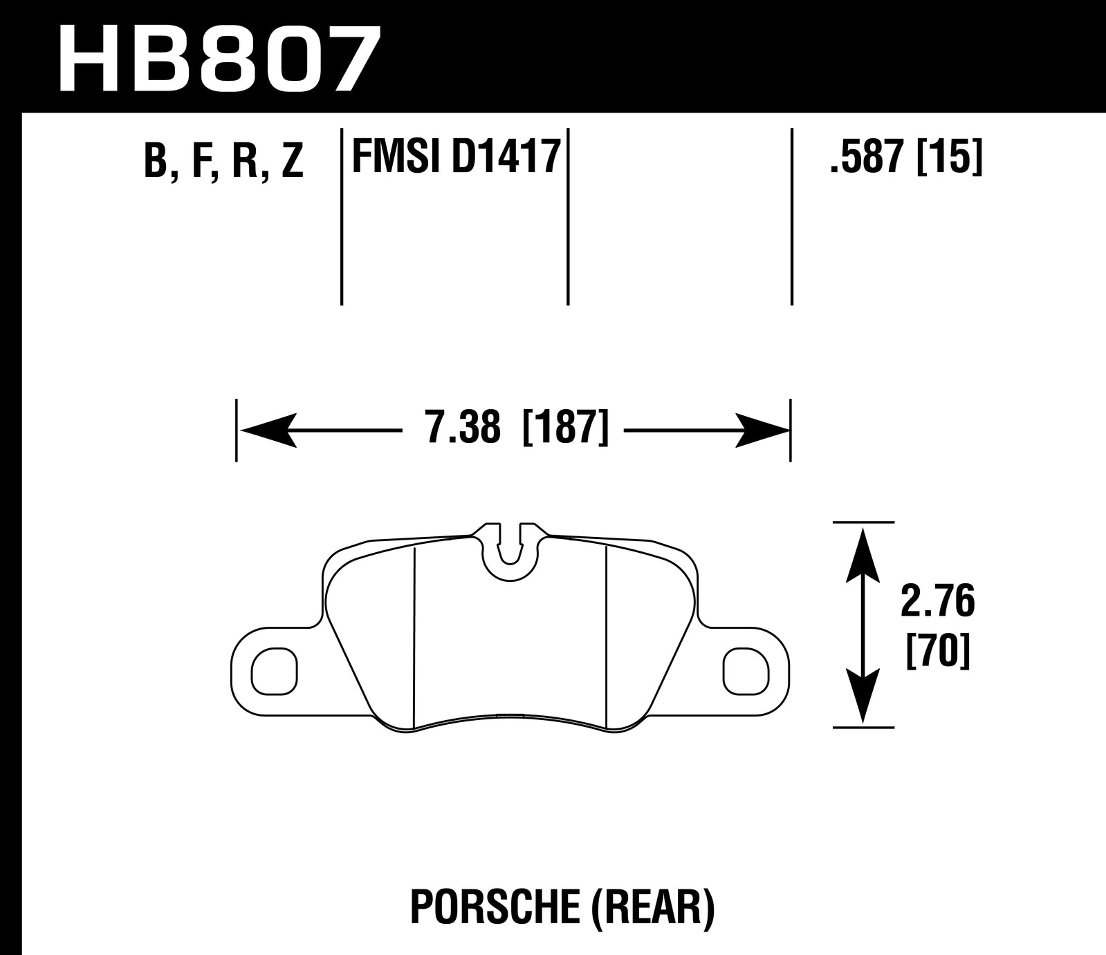 Hawk Brake Pad Set HB807Z.587 Performance Ceramic