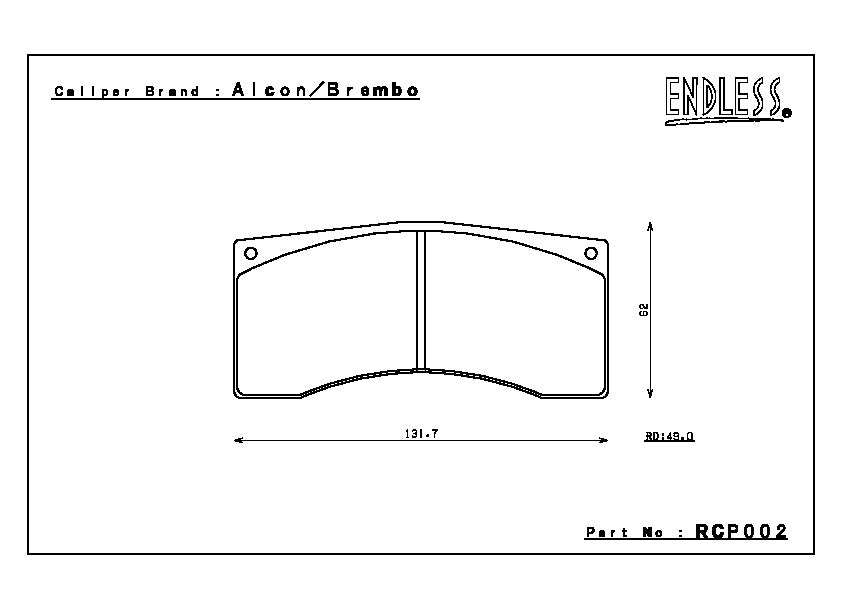Endless Brake Pad Set RCP002 W003