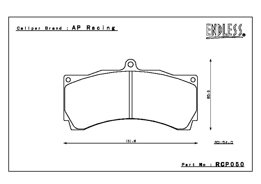 Endless Brake Pad Set RCP050 PC35 18mm
