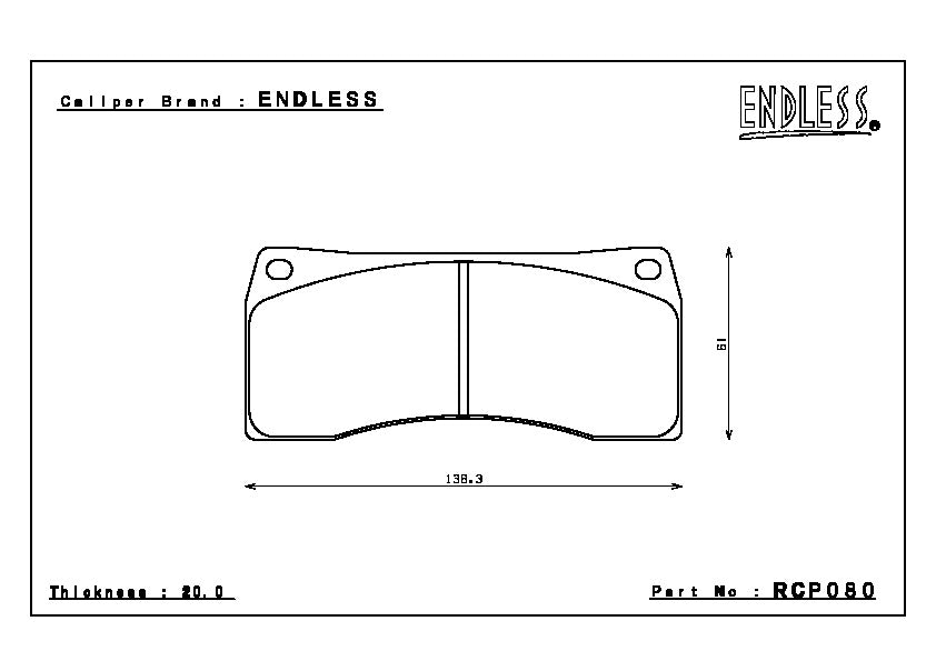 Endless Brake Pad Set RCP080 W003