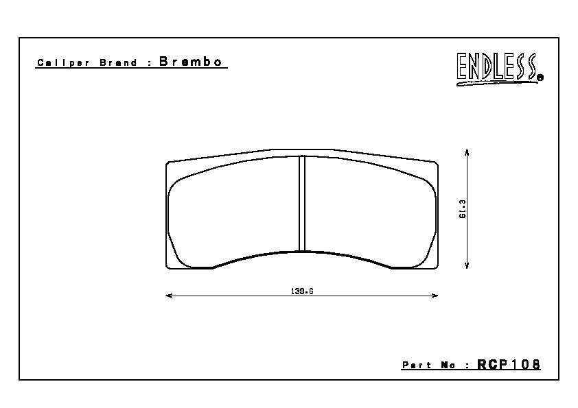 Endless Brake Pad Set RCP108 S580 17mm
