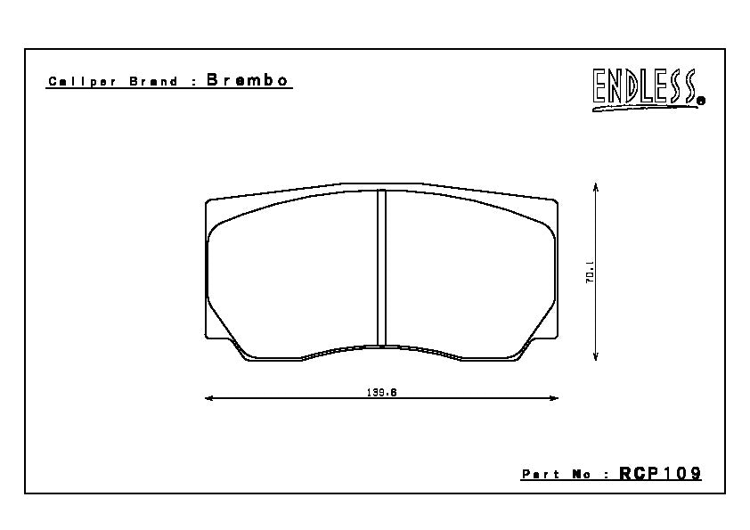 Endless Brake Pad Set RCP109 S580 17mm