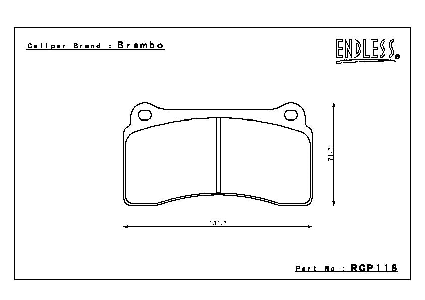 Endless Brake Pad Set RCP118 MX72